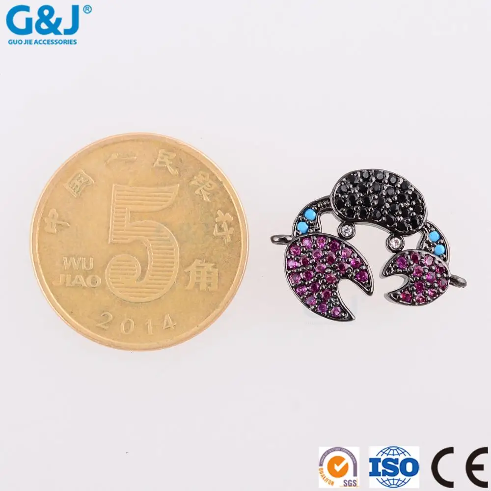 Guojie brand wholesale fashion crab jewelry charm pendant cubic zirconia loose beads crystal pendant