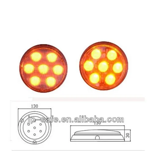 Police Led warning light, aluminium housing 12v round colored strobe LTDG95