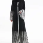 plain solid color abaya egypt islamic clothing abya moroccan style with pleats muslim open kimonos