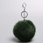 20 Colors Genuine Rex Rabbit Fur Ball Pom Pom Keychain Fur Ball Keychain