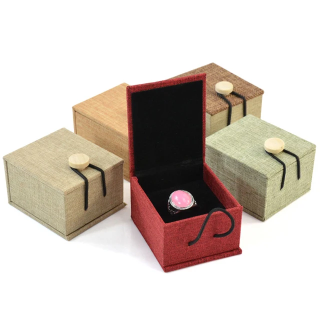 factory custom linen fabric gift packaging box/ jewelry
