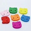 100Pcs/bag Wood Buttons Cartoon cat Baby Show Applique DIY Craft Sewing Wood Clothing Button