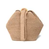 straw woven European folk style ladies leisure beach handmade jute hand bag