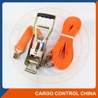 EB2006 EN12195-2 standard Polyester cargo ratchet tie down with double J hook lashing straps