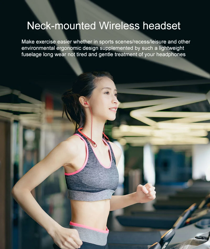 5.0 EDR Wireless Cell Phone Headset Best Necklace Halter Wireless Earphone Earbuds - ANKUX.COM