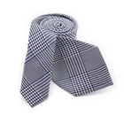 Custom Design Handmade Houndstooth Ties Blue Gray Plaid Neck Tie Classic OEM School Silk Boys Necktie
