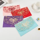 butterfly wedding day pearl paper laser cut wedding card invitations