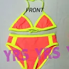 Low MOQ / wholesale Toddlers kid sexy bikini swimwear , cute style , nero col. fulling lining