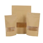 250g snack/tea/coffee/rice food ziplock stand up pouch kraft packaging paper bag with window