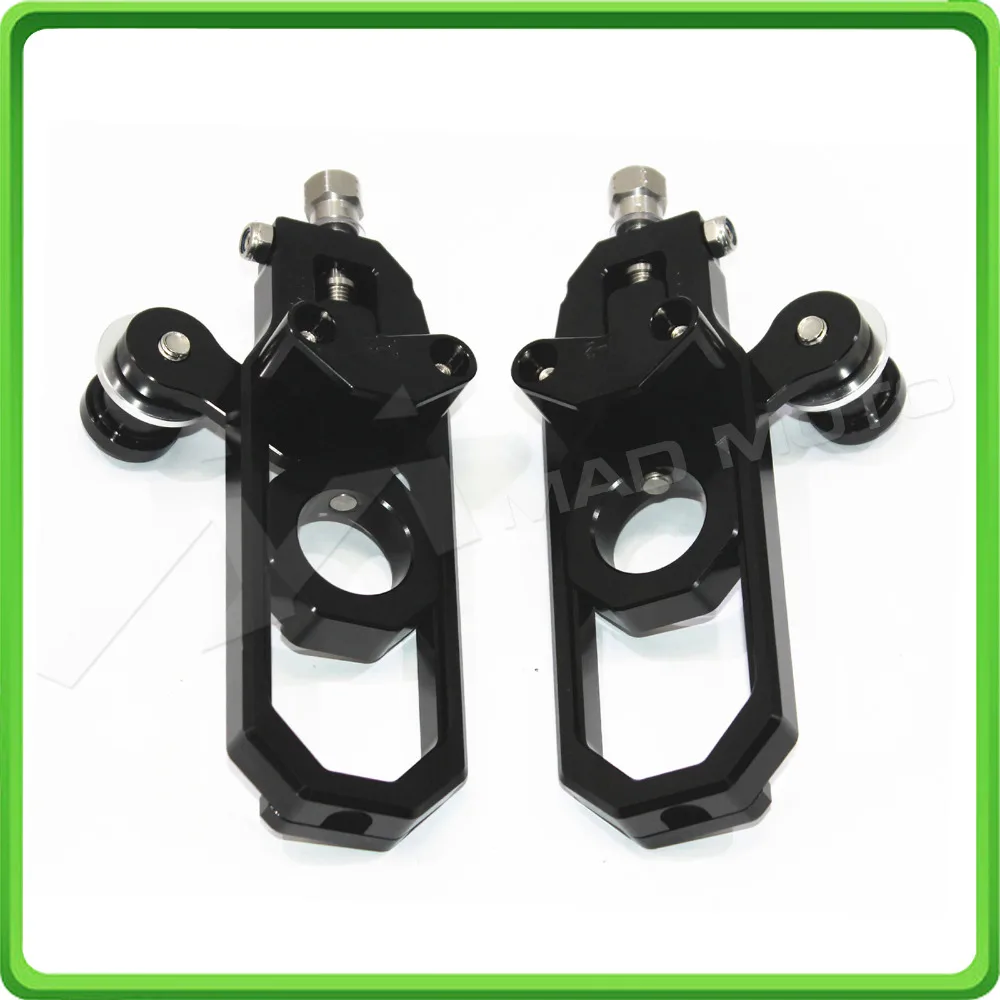 Motorcycle Chain Tensioner Adjuster with paddock bobbins kit for Yamaha R1 YZF-R1 2007 2008 2009 2010 2011 2012 2013 2014 Black (5)