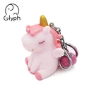 3d custom cheap resin pony cartoon key chain ring rubber pvc cute unicorn keychain