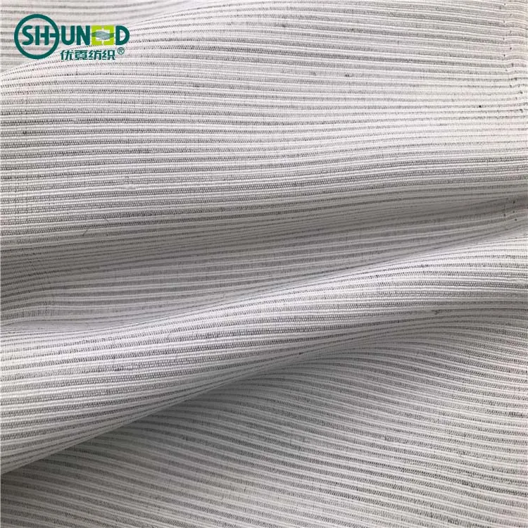 high quality chest interlining washable 100% polyester woven fusible horse hair interlining fabric for men's suit