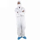white comfortable one suit coveralls disposable decorators overalls with hooded