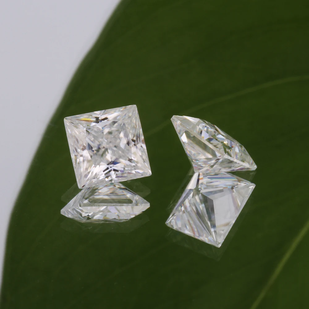 1ct 白色方形公主切割合成钻石石 moissanite