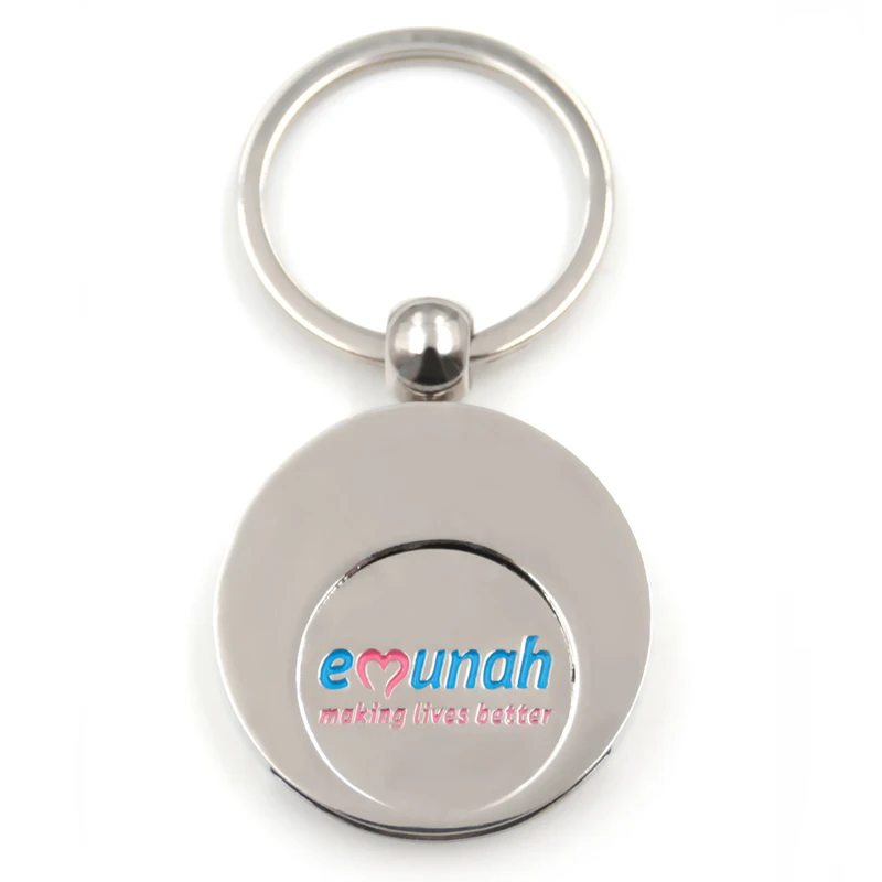 High quality metal material custom trolley coin keychain with your own logo from China