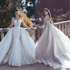 Vintage Illusion Long Sleeveless Detachable Skirt Mermaid Wedding Dress WF058