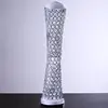 Elegant Tall Hurricane Beaded Crystal Vase For Wedding Centerpiece