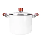 20cm aluminum alloy white heat resistant non-stick coating soup stock pot with wooden handle cookware