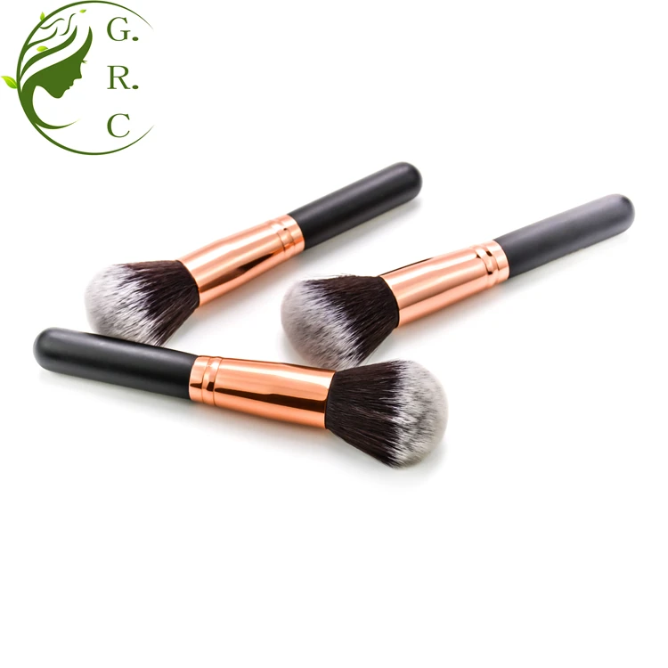 Single Rose Gold Kabuki Face Makeup Blush Loose Powder Brush