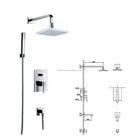 Italy design Hotel wall mounted brass 8 inch square shower head concealed shower set in bath&shower faucet