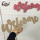 Custom large welcome sign Wood word Wooden Letters Alphabet name used for hotel Home Decorations gifts