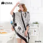 Texture Beach Towel Large Polyester Silk Shawl Ladies Printed Twill Elephant Scarf