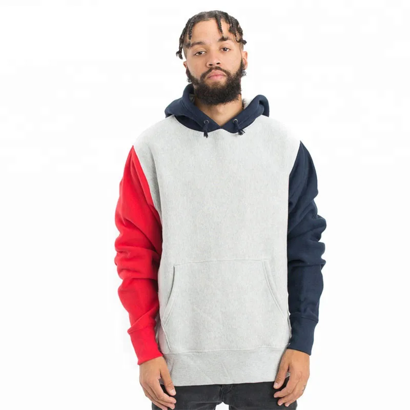 color block cut and sew hoodie