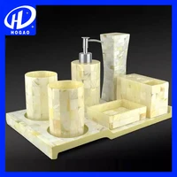 Bathroom 6pcs Natural White Shell Resin
