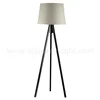 UL CUL Listed Painted Black Wooden Hotel Tripod Floor Lamp Drum With White Shade F20117