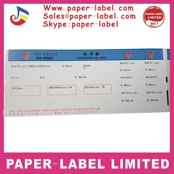 (126671786)  printed thermal boarding cards boarding passes for