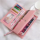 Fashion Trends Leather Clutch Bag Change Purse Wallet With Painted Design