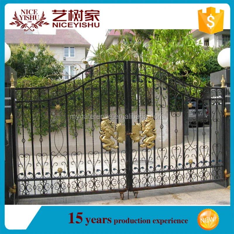 Yishujia Fabbrica Decorativo Reale D'epoca In Ferro Battuto Cancello, disegni cancello in ferro battuto