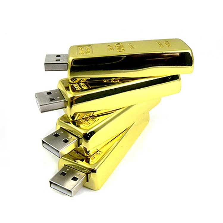 4g 8g 16g 32gb Metal Gold Bar Usb 2 0 Memory Stick Flash Drives Thumb