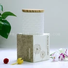 White fragrance candle with wooden lids
