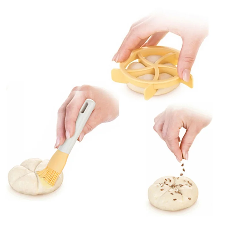 Bread Rolls Cookie Mold Fan Shaped Pastry Cutter Plastic Kitchen Dough Cookie Press Pastry Cake Biscuit Stamp Mould Baking Tool