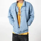 Custom logo fashion casual street wear slim fit men plain jean denim jacket
