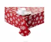 Christmas Snowflake PEVA Vinyl Tablecloth Flannel Backed Table Cover
