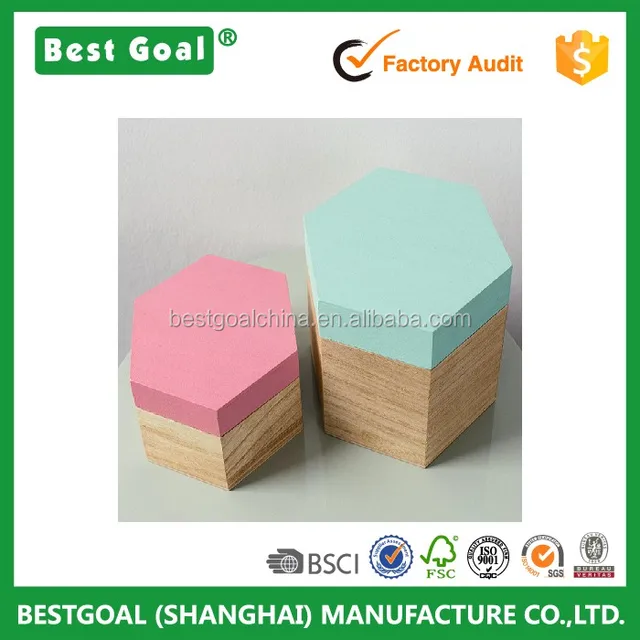 wooden wedding decoration hexagon gift box