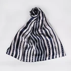 Unique High End Women Printing Long Head Scarf Stripe Print Turkish Hijab Silk Scarf