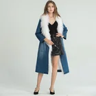 Fashion Cowboy Cloth Long Style Natural Fur Coats Ladies Mongolian Lamb Fur Coat