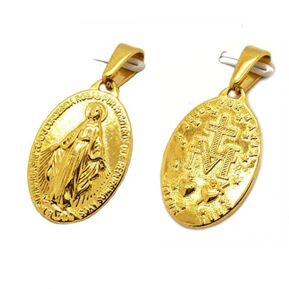 mama mary gold pendant