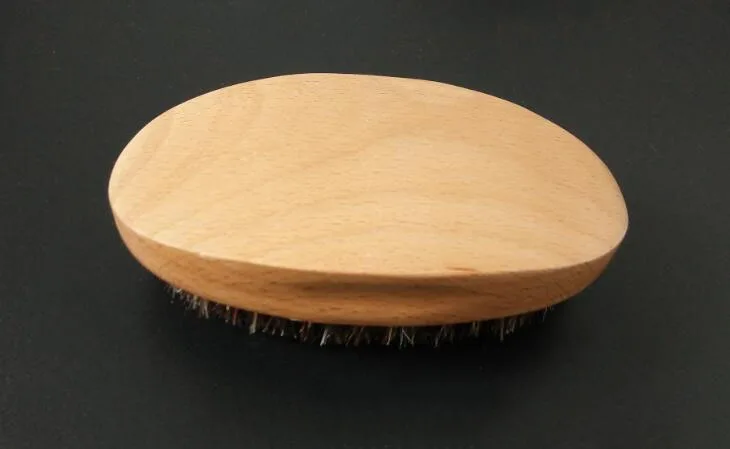 Foreign trade explosion, Boar Bristle brush, oval beech brush, male special beard brush, can engrave logo