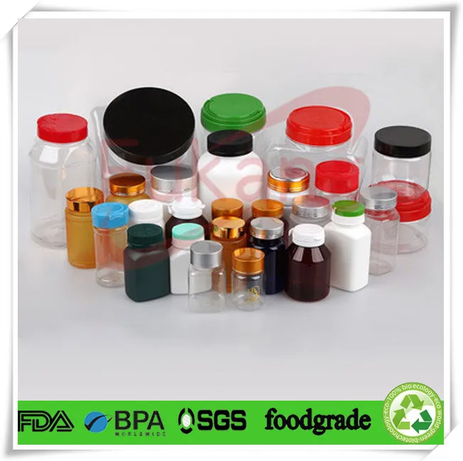 Nutritional Supplement Containers, Clear PET Pharmaceutical Bottles