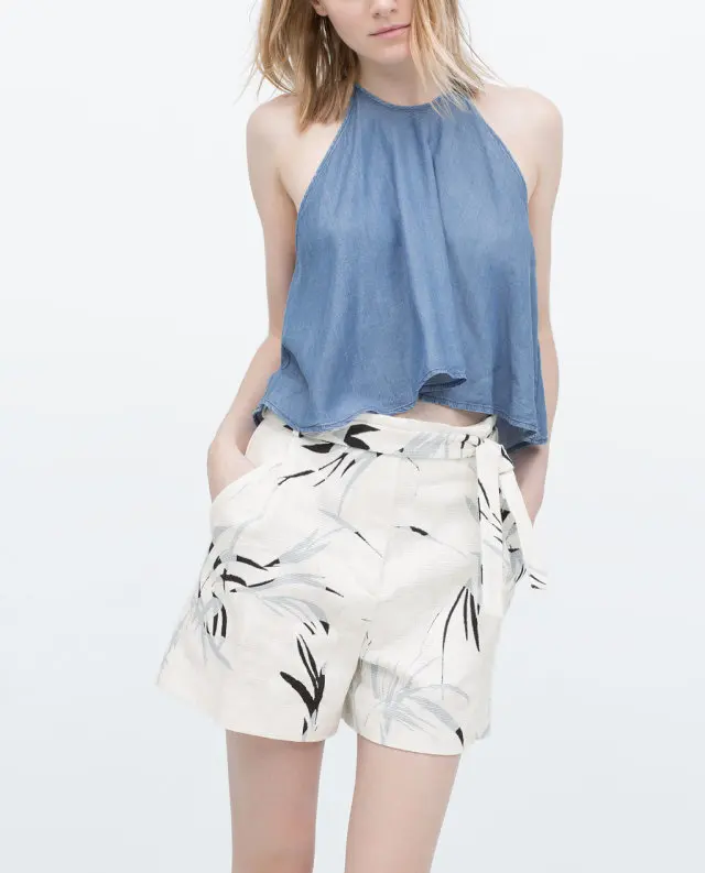 Xd64 New Arrival Summer Fashion Women Denim Blue Sexy Spaghetti Strap Sleeveless Camis Brand short Tank Crop Tops Top Female