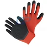13 G Red Polyester/Nylon Black Crinkle Coated Rubber Latex Dipped Working Hand Gloves For Construction