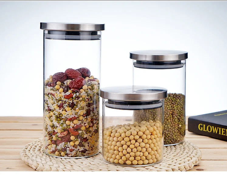 Set Of 4 Pcs Glass Food Storage Containers With Airtight Stainless