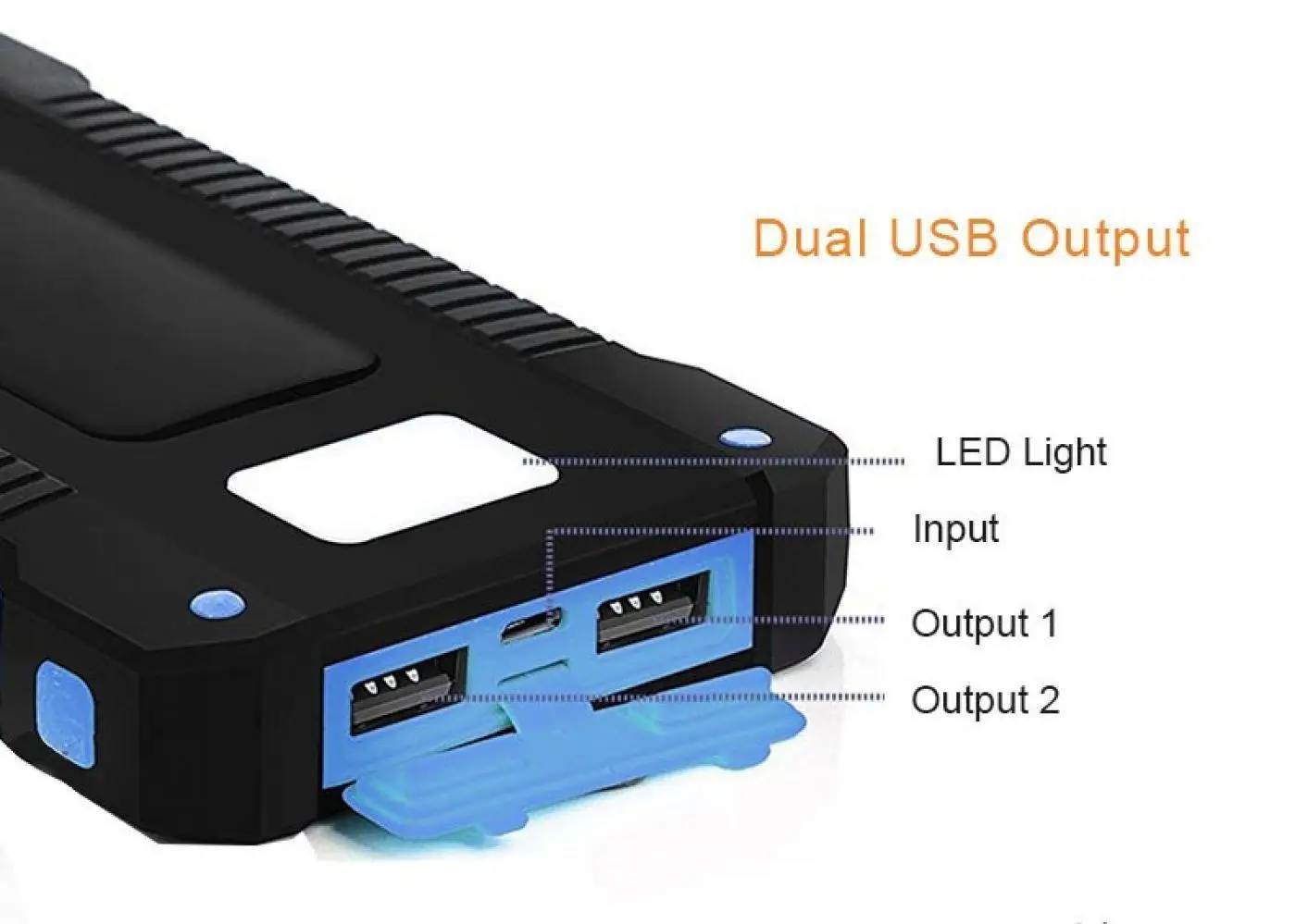 Solar Power Bank Waterproof 20000mAh Solar Charger 2 USB Ports External Charger mini Powerbank for iPhone - ANKUX.COM
