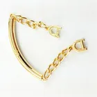 Hot Selling Golden Custom Metal Logo Label With Chain for Clothing