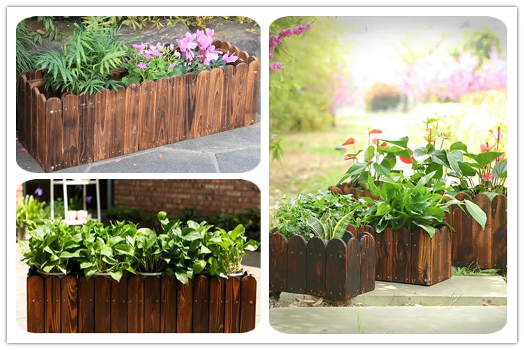 sun exposed durable 100*33*30/40mm wooden planter flowers Pot