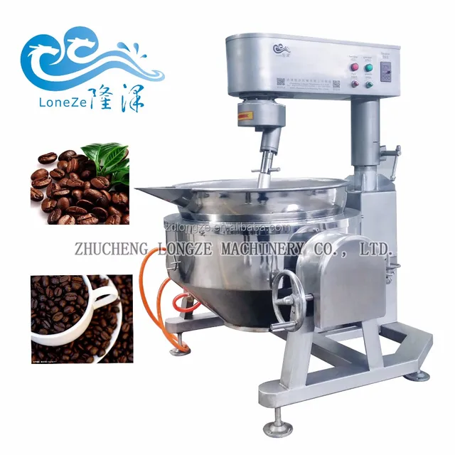 industrial coffee bean roasting cooking kettle with mixer for